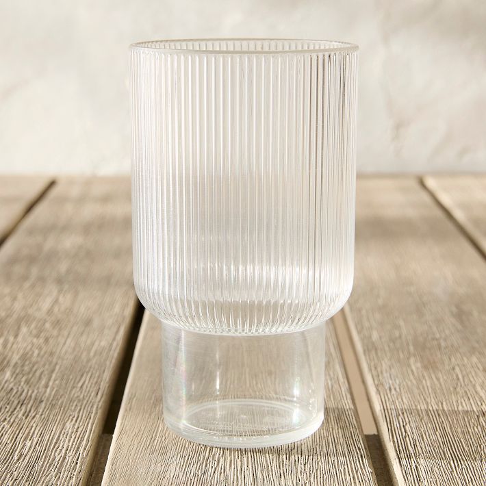 Fluted Acrylic Tall Drinking Glass Set of 8