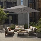 Contract Grade 10' Square Cantilever Outdoor Patio Umbrella - Rustproof Aluminum Frame with Base