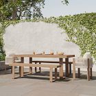 Portside Wood Outdoor Dining Table (76.5"), Portside Benches &amp; Porto Chairs Set