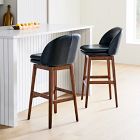 Wayne Leather Armless Swivel Bar &amp; Counter Stools