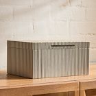 Open Box: Modern Fluted Jewelry Box, Small 5"H - Champagne