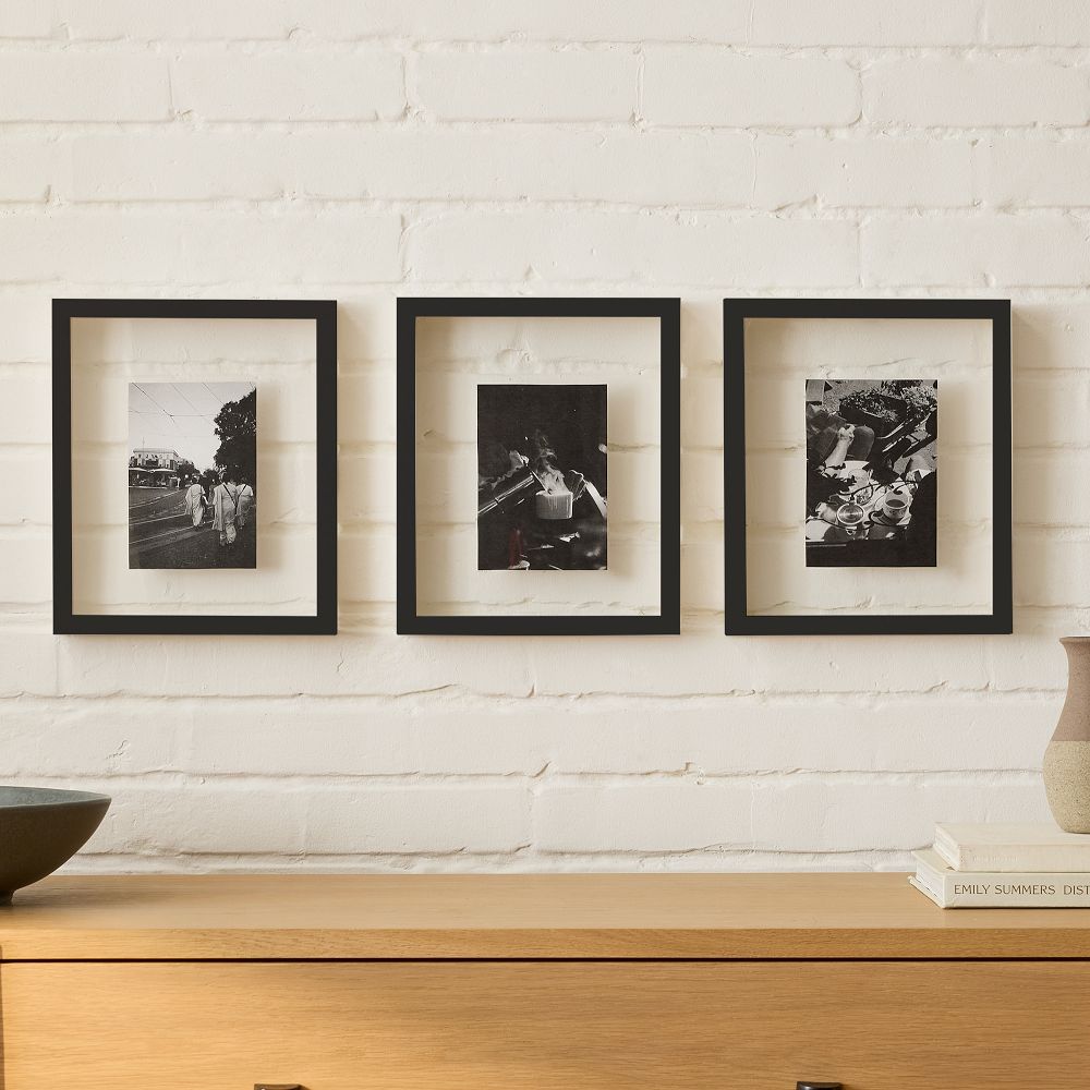 Floating Wood Gallery Frames - 10x12, Black, Set of 3