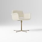 Open Box: Nelson Leather Swivel Office Chair - Sierra Leather Snow, Champagne Bronze