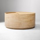 Open Box: Volume Round Storage Drum Coffee Table (36") - Washed Oak
