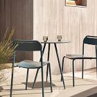 Wren Outdoor Bistro Table (28&quot;) &amp; Metal Stacking Chairs Set