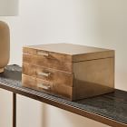 Chip & Dent: Mid Century Loft Box, Champagne, Medium, 7.25"H