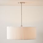 Short Drum Pendant - White Pleated