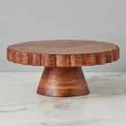 Scalloped Wood Cake Stand