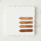 Scalloped Wood Cheese Board w/ Cheese Marker