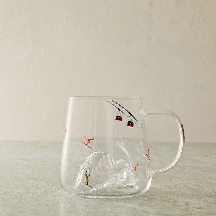 Skier Mountain Handled Mug Sets