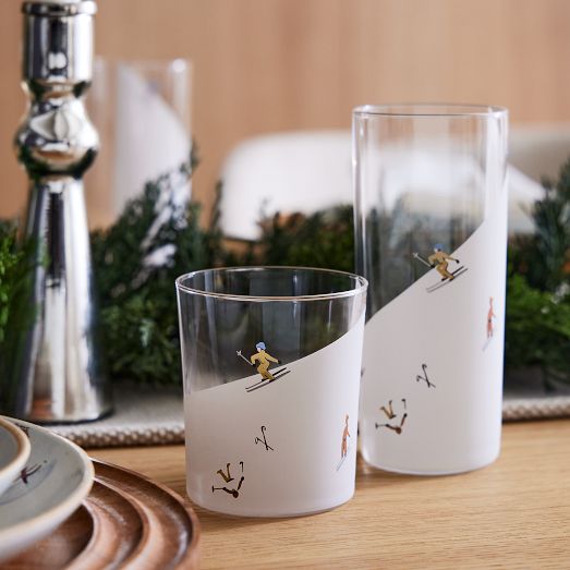 St. Jude Skier Mountain Pilsner Glass Sets | West Elm