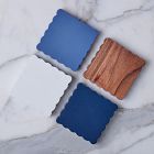 Scalloped Wood Square Coasters (Set of 4)