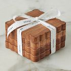 Scalloped Wood Square Coasters (Set of 4)