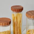 Scalloped Wood &amp; Glass Canisters