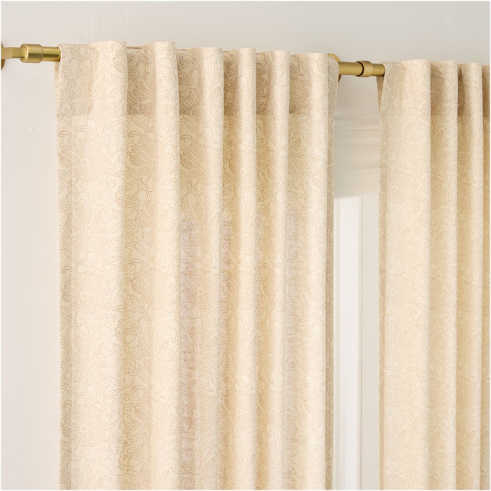 Dotted Floral Curtain - 48x108, Birch