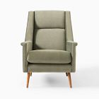 Carlo High-Back Mid-Century Chair - Wood Legs