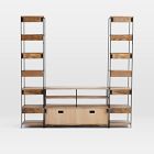 Industrial Modular Media Set w/ Bookshelves (83")