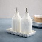 Textured Stoneware Oil &amp; Vinegar Dispensers (Set of 2)