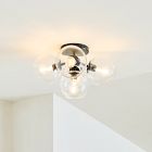 Staggered Glass 5-Light Flushmount (17") - Clear