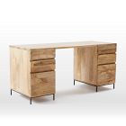 Industrial Modular Desk w/ 2 File Cabinets (64&quot;)