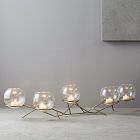 Brass &amp; Glass Globe Votive Centerpiece