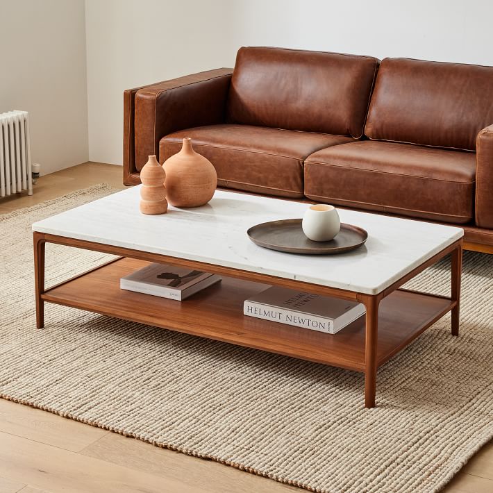 Parker Walnut & Marble Coffee Table | West Elm
