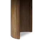 Vertical wooden leg of the table