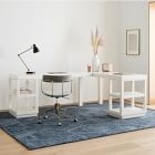 Parsons L-Shaped Desk &amp; Open Storage Shelves Set