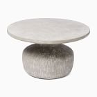 Tambor Concrete Outdoor Drum Coffee Table (30&quot;&ndash;44&quot;) &amp; Side Table (21&quot;) Set