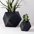 Faceted Modern Fibrestone Indoor/Outdoor Planters