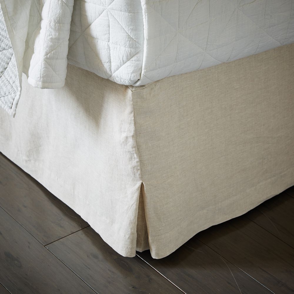European Flax Linen Bed Skirt - Queen bed