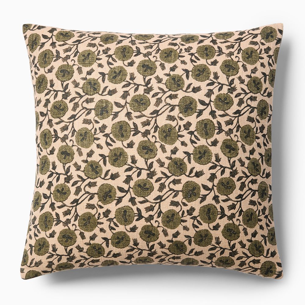 Laney Floral Pillow Cover- Color: Elm