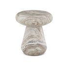Alvarez Round Marble Outdoor Side Table (17")