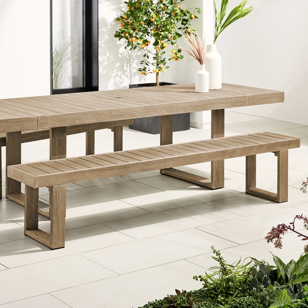 Portside Outdoor Dining Bench - Driftwood