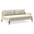 Open Box: Andes Right Arm 2.5 Seater Sofa, Poly, Sierra Leather, Snow, Dark Pewter
