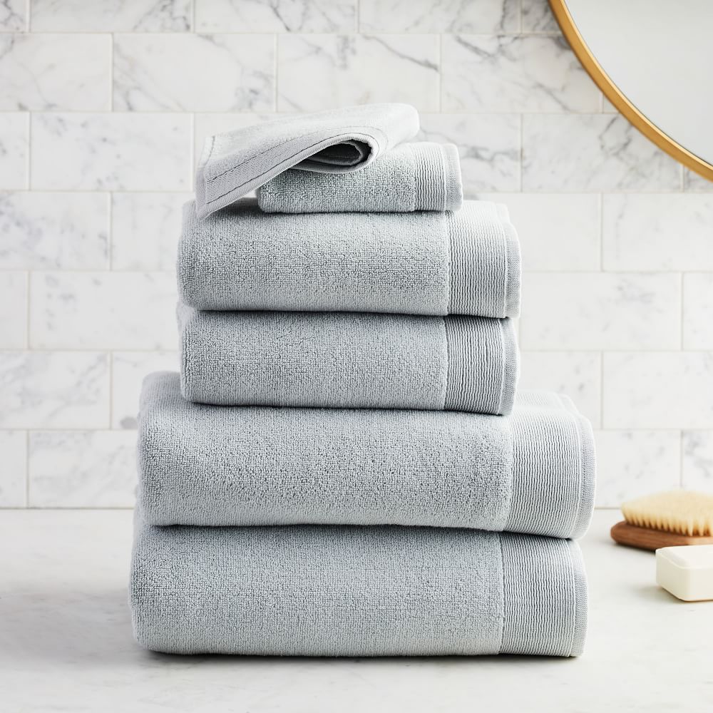 West Elm Plush Fibrosoft™ Towel Set of 6 - Freshwater Blue