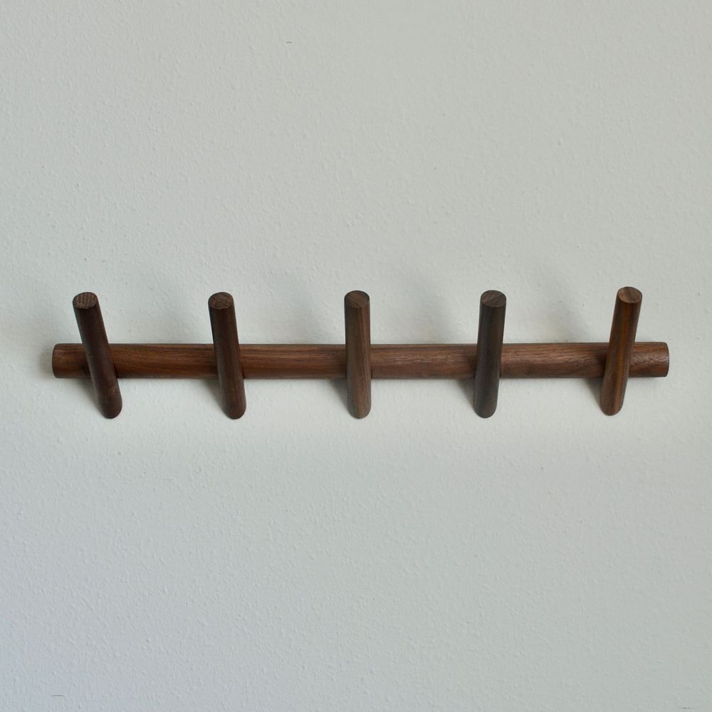 Modern Home by Bellver 5-Hook Coat Rack - Large, Wood, Walnut