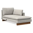 Open Box: Harmony XL Right Arm Chaise, Down Blend, Performance Chenille Tweed, Storm Gray, Dark Walnut
