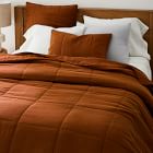 Open Box: European Flax Linen Box Stitch Quilt, Full/Queen, Amber