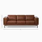 Open Box: Dekalb 96" Sofa, Weston Leather, Molasses, Acorn