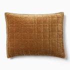 Open Box: Cotton Velvet Plaid Reverse, Standard Sham - Camel