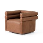 Voohres Leather Channeled Swivel Chair