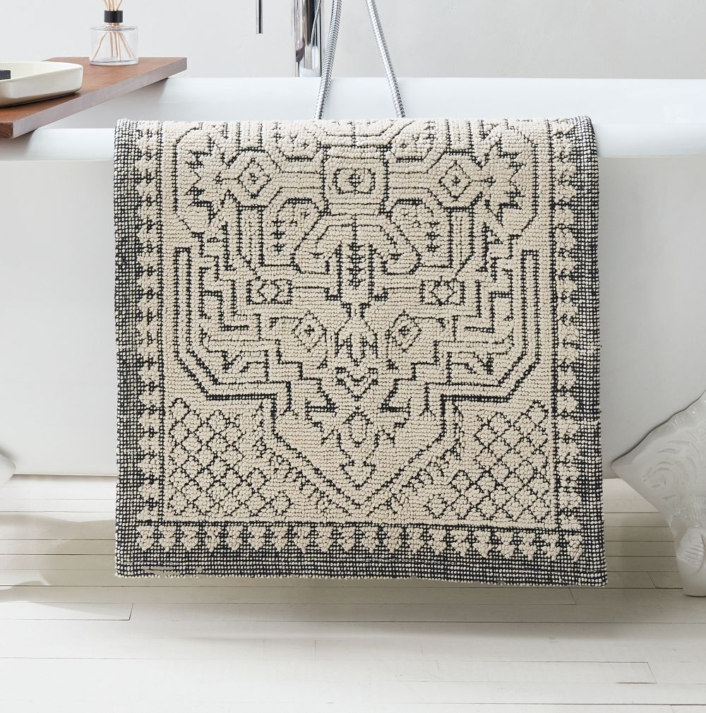 Woven Persian Bath Mat - 21"x34", Black