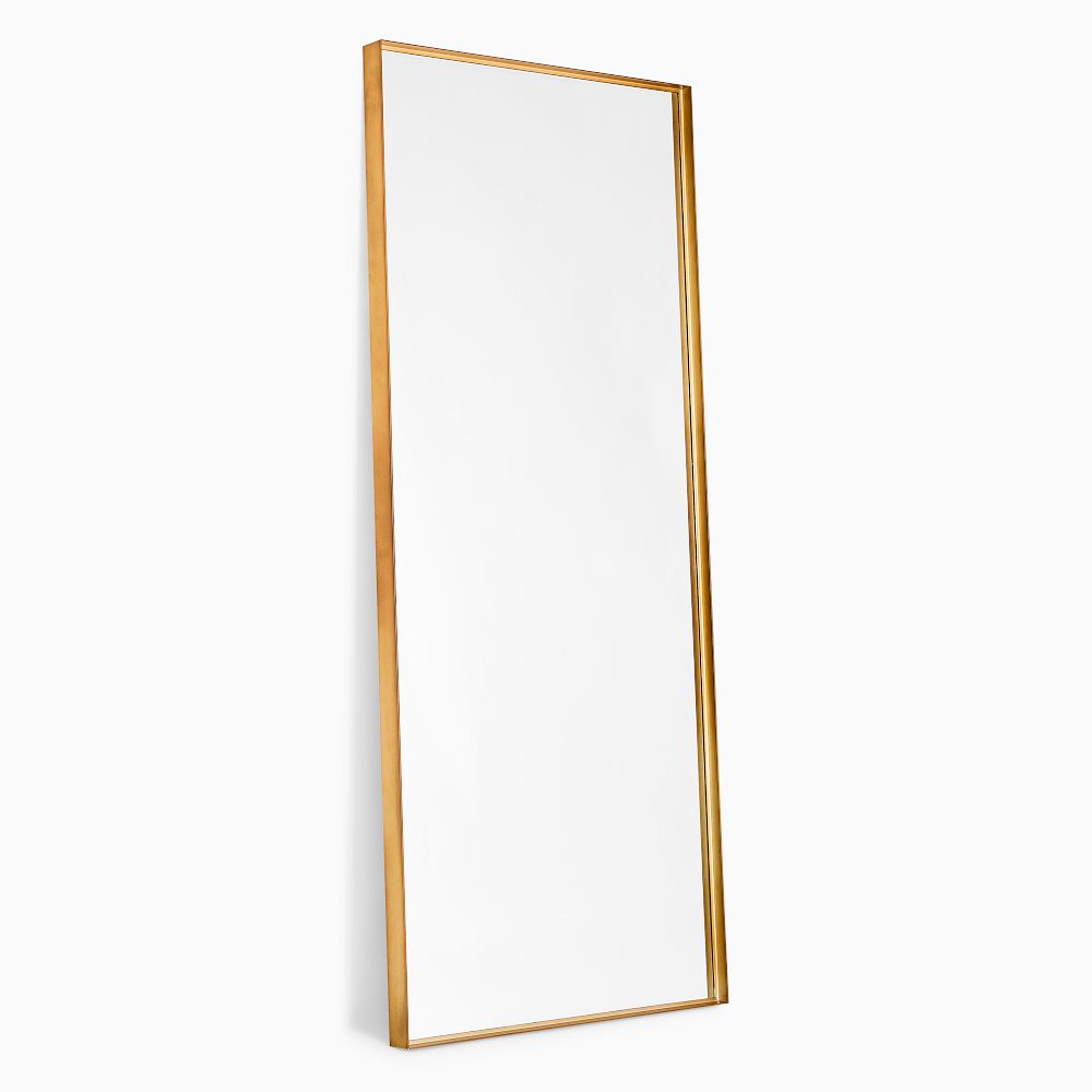Deep Frame Thin Metal Floor Mirror