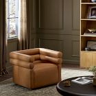 Voohres Leather Channeled Swivel Chair