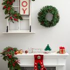 Pre-Lit Faux Frosted Pine &amp; Pine Cones Wreath