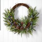 Faux Pine &amp; Pine Cone Wreath