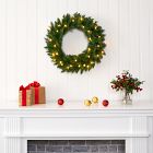 Pre-Lit Faux Green Pine Wreath
