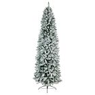 Pre-Lit Faux Slim Flocked Montreal Fir Christmas Tree (8')
