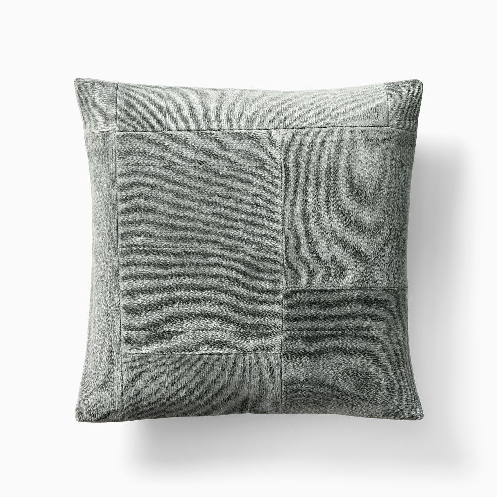 Patchwork Chenille Pillow Cover - Aegean